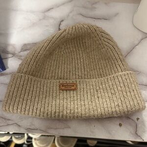 Barbour Tan Ribbed Beanie